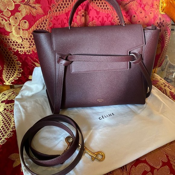 CELINE Dark Purple Micro Belt Top Handle Bag – Fashion Reloved